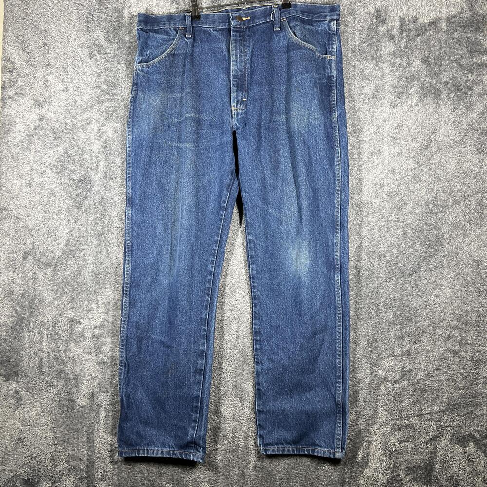 Rustler Jeans Mens 40x32 Blue Relaxed Straight Denim Medium Wash Cotton Logo